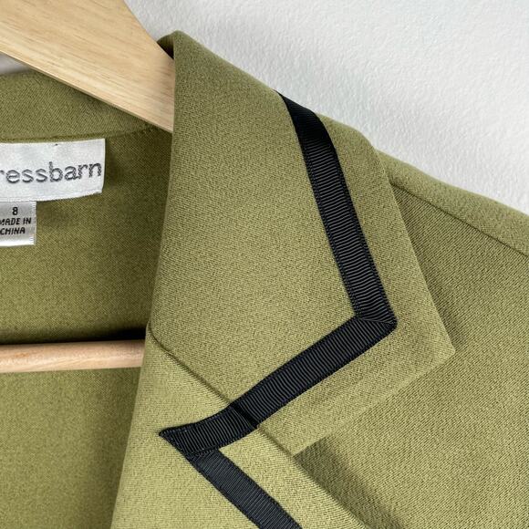 90s Vintage Green Vegan Suede Pointed Collar Cinched Waist Blazer Jacket Size S - Picture 6 of 8